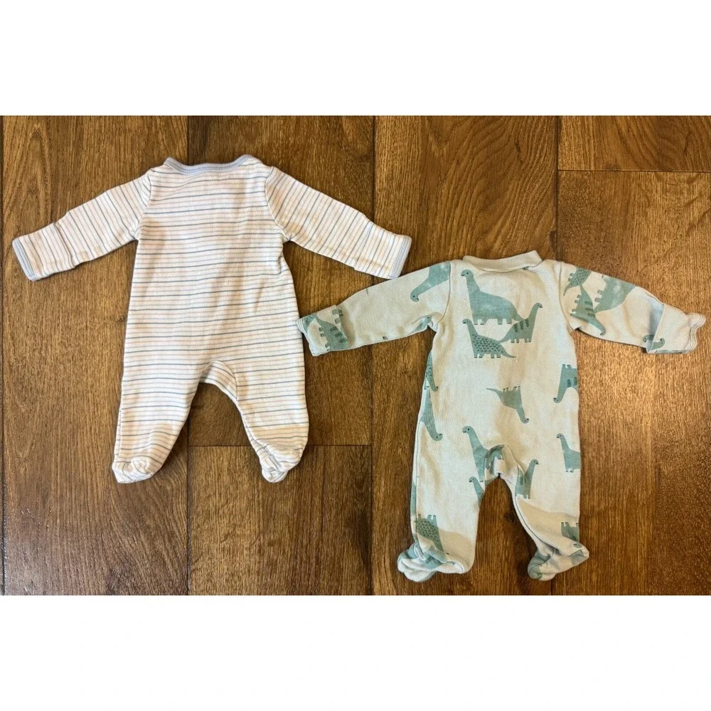 Carters Baby Boy Preemie Lot Sleepers Rompers Zipper Outfits Clothes Stripe Dino